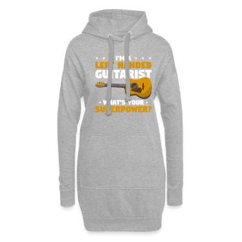 Ich bin ein linkshändiger Gitarrist Was ist deine Superkraft? - Hoodie-Kleid - Grau meliert - Vorne