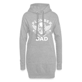 Plombier Papa Plomberie Plombiers - Sweat-shirt à capuche long Femme - gris chiné - Devant