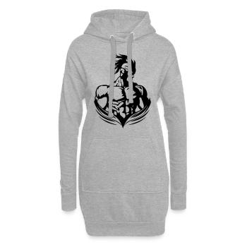 Gladiator Muscles Spartan Gym - Sweat-shirt à capuche long Femme - gris chiné - Devant