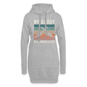 Mon papa est maçon maçon maçon maçon - Sweat-shirt à capuche long Femme - gris chiné - Devant