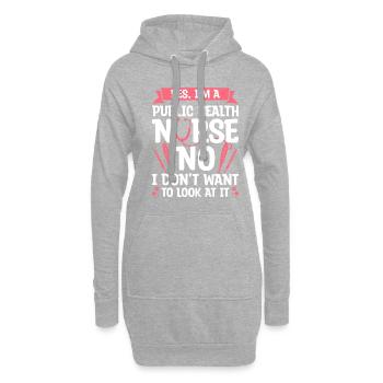 Oui, je suis infirmière en santé publique Non, je ne veux pas - Sweat-shirt à capuche long Femme - gris chiné - Devant