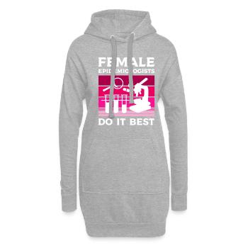 Les femmes épidémiologistes le font le mieux Épidémiologie - Sweat-shirt à capuche long Femme - gris chiné - Devant