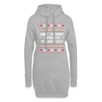 One Merry Speech Therapist Speech Language - Hoodie Dress - heather grey - Front