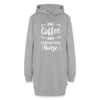 Halb Kaffee halb Intensivkrankenschwester CCRN Intensivstation - Hoodie-Kleid - Grau meliert - Vorne