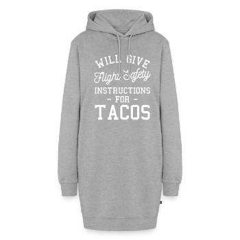 Donnera des instructions de sécurité de vol pour les tacos - Sweat-shirt à capuche long Femme - gris chiné - Devant