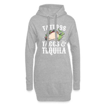 Tatouages Tacos & Tequila Tattoo Lover - Sweat-shirt à capuche long Femme - gris chiné - Devant