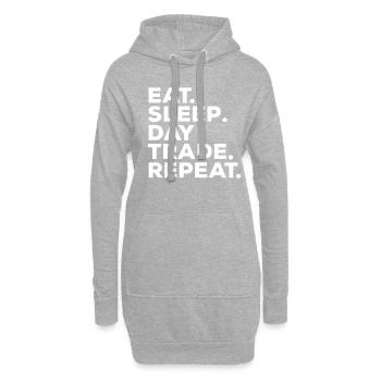 Manger Dormir Jour Trader Trader Boursier Répétitif - Sweat-shirt à capuche long Femme - gris chiné - Devant