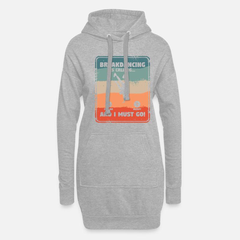 Breakdance Und Ich Muss Breakdance Breakdancer - Hoodie-Kleid - Grau meliert