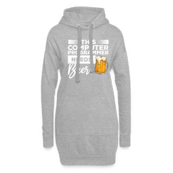 Ce programmeur informatique a besoin de programmation de bière - Sweat-shirt à capuche long Femme - gris chiné - Devant