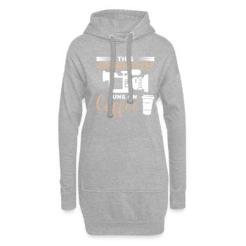 Ce journaliste court sur le journalisme de café - Sweat-shirt à capuche long Femme - gris chiné - Devant