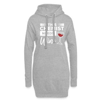 This Chemist Needs Wine Science Chemistry - Hoodie Dress - heather grey - Front