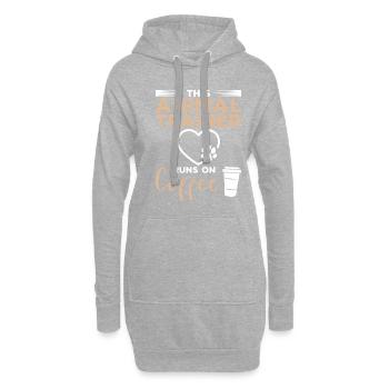 Ce dresseur d’animaux fonctionne au café - Sweat-shirt à capuche long Femme - gris chiné - Devant