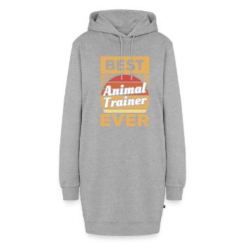 Vintage Bester Tiertrainer aller Zeiten - Hoodie-Kleid - Grau meliert - Vorne