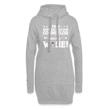 Ce conseiller en réadaptation a besoin de vin - Sweat-shirt à capuche long Femme - gris chiné - Devant