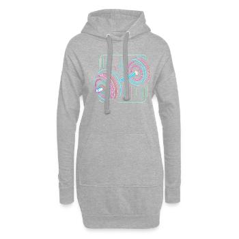 Langhantelgewichte Gewichtheben Gewichtheber Fitnessstudio - Hoodie-Kleid - Grau meliert - Vorne