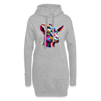 Bunte Pop Art Ziegen Bauernhof Tier Ziege Liebhaber - Hoodie-Kleid - Grau meliert - Vorne