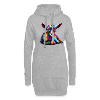 Bunte Pop Art Ziegen Bauernhof Tier Ziege Liebhaber - Hoodie-Kleid - Grau meliert - Vorne
