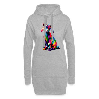 Bunte Pop Art Ziegen Bauernhof Tier Ziege Liebhaber - Hoodie-Kleid - Grau meliert - Vorne