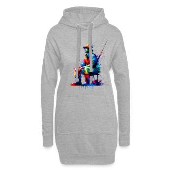 Bunte Splash Art Eisfischen Fischfischer Fischer - Hoodie-Kleid - Grau meliert - Vorne