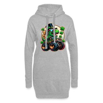 St Patricks jour dinosaure Leprechaun Monster Truck - Sweat-shirt à capuche long Femme - gris chiné - Devant