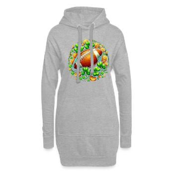 Fußball Kleeblatt St. Patricks Day Fußballer Heiliger - Hoodie-Kleid - Grau meliert - Vorne