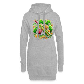 Cricket Kleeblatt St. Patricks Day Cricketspieler Heiliger - Hoodie-Kleid - Grau meliert - Vorne