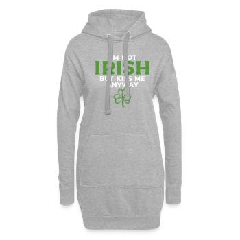 Je ne suis pas irlandais mais embrasse-moi quand même la Saint-Patrick - Sweat-shirt à capuche long Femme - gris chiné - Devant