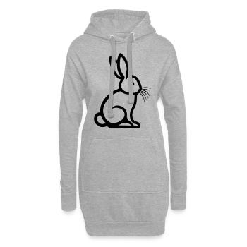 Osterhase Symbol Ostern - Hoodie-Kleid - Grau meliert - Vorne