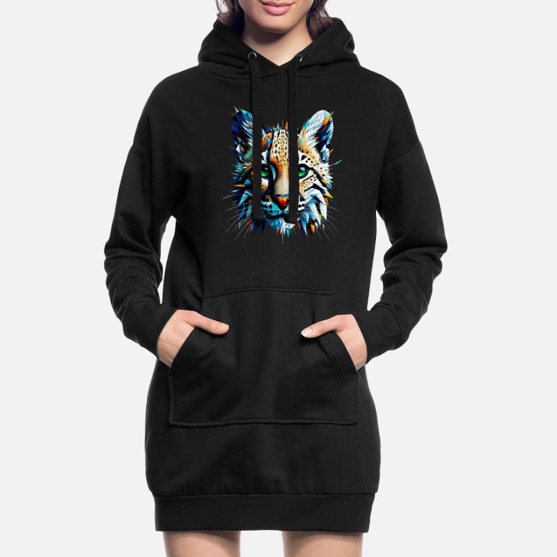 Polygon Art Ocelot Ocelots Dwarf Leopard Hoodie Dress