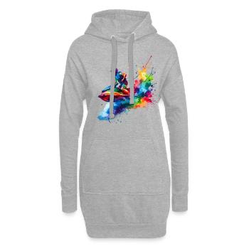 Bunte Splash Art Jetski Jetski Jetskier - Hoodie-Kleid - Grau meliert - Vorne
