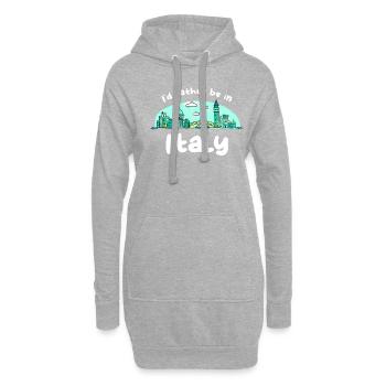 Ich wäre lieber in Italien Urlaub Urlauber Eiffel - Hoodie-Kleid - Grau meliert - Vorne