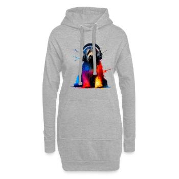 Casque Splash Art coloré Briard Briards - Sweat-shirt à capuche long Femme - gris chiné - Devant