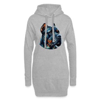 Polygon Art Cane Corso Italienischer Mastiff - Hoodie-Kleid - Grau meliert - Vorne