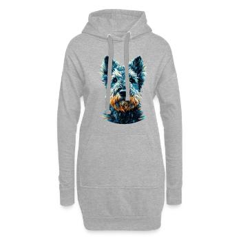 Polygon Art Kerry Blue Terrier Terriers - Hoodie-Kleid - Grau meliert - Vorne