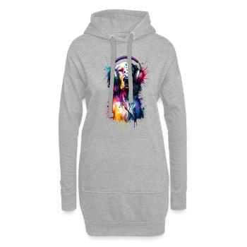 Splash Art Kopfhörer English Setter Laverack - Hoodie-Kleid - Grau meliert - Vorne