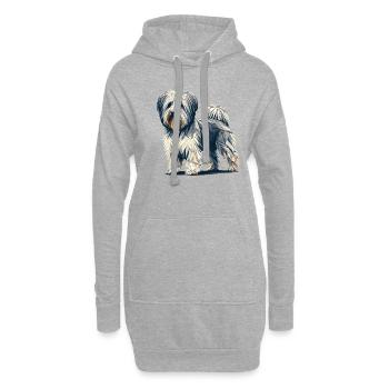Geometrische Kunst Havaneser Havaneser - Hoodie-Kleid - Grau meliert - Vorne