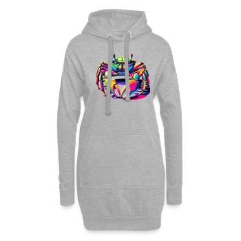 Crabes colorés Pop Art Crab Crabs - Sweat-shirt à capuche long Femme - gris chiné - Devant