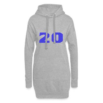 20. 20 ANS. 20e ANNIVERSAIRE. ANNIVERSAIRE 20 ANS. - Sweat-shirt à capuche long Femme - gris chiné - Devant