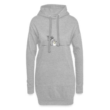 Bonhomme de neige chien bâton bâton de lancer bâtons - Sweat-shirt à capuche long Femme - gris chiné - Devant