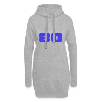 80. 80 JAHRE. 80-JÄHRIGES JUBILÄUM. GEBURTSTAG 80 JAHRE. - Hoodie-Kleid - Grau meliert - Vorne