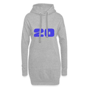 20. 20 ANS. 20e ANNIVERSAIRE. ANNIVERSAIRE 20 ANS. - Sweat-shirt à capuche long Femme - gris chiné - Devant
