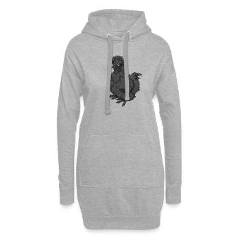 Seidenhuhn Hühner Huhn Ei Züchter Geschenk - Hoodie-Kleid - Grau meliert - Vorne