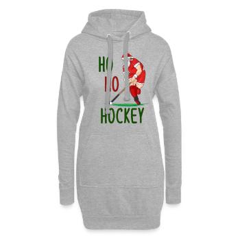 Field Hockey HO HO Hockey Christmas Gift - Hoodie Dress - heather grey - Front