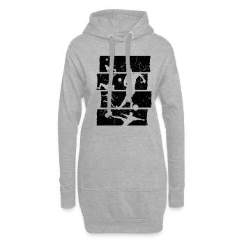 Fußball T-Shirt Retro Vintage Fußballspieler - Hoodie-Kleid - Grau meliert - Vorne