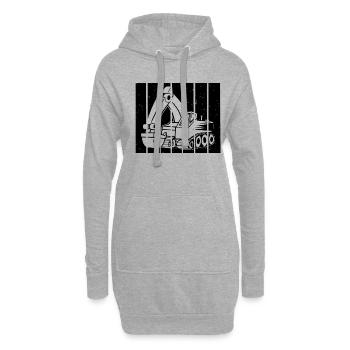 Excavator Driver Gift Retro Sunset - Sweat-shirt à capuche long Femme - gris chiné - Devant