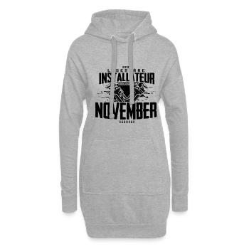 Installateur Geburtsmonat November Geburtstag - Hoodie-Kleid - Grau meliert - Vorne