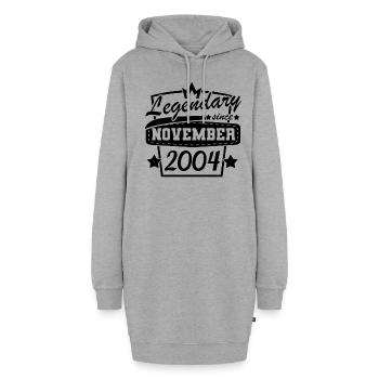 Geschenke zum Geburtstag November 2004 Sprüche - Hoodie-Kleid - Grau meliert - Vorne