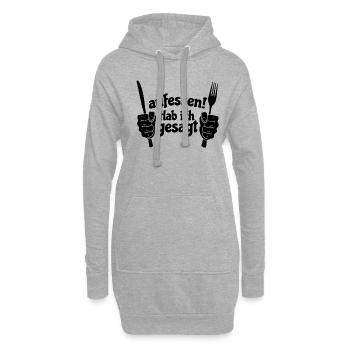 Koch Shirt Aufessen ! Hab ich gesagt - Hoodie-Kleid - Grau meliert - Vorne