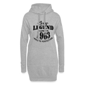Lebende Legende seit 1963 Sprüche - Hoodie-Kleid - Grau meliert - Vorne