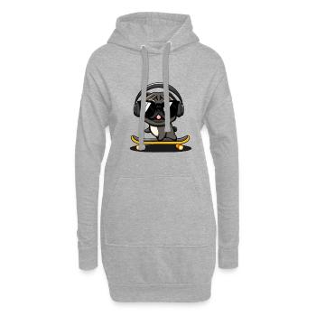 Concevoir avec un chien carlin basé sur un - Sweat-shirt à capuche long Femme - gris chiné - Devant